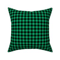 Gingham Pattern - Jade Green and Black