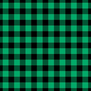 Gingham Pattern - Jade Green and Black