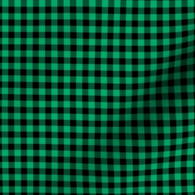 Small Gingham Pattern - Jade Green and Black