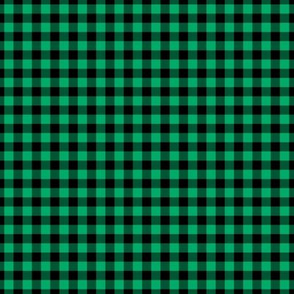 Small Gingham Pattern - Jade Green and Black