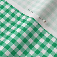 Small Gingham Pattern - Jade Green and White