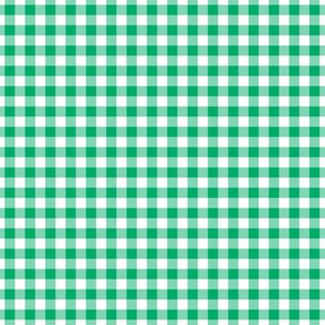 Small Gingham Pattern - Jade Green and White