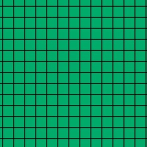 Grid Pattern - Jade Green and Black