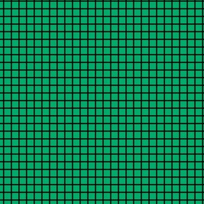 Small Grid Pattern - Jade Green and Black