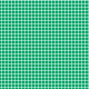 Small Grid Pattern - Jade Green and White