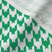 Houndstooth Pattern - Jade Green and White
