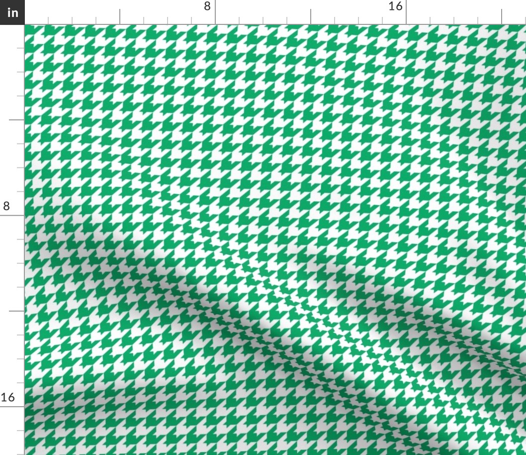 Houndstooth Pattern - Jade Green and White