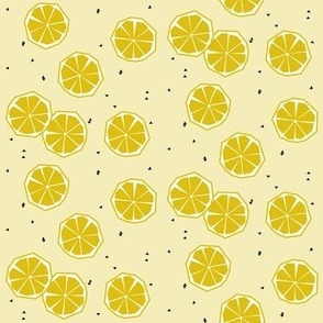 lemons - geometric pale yellow small 