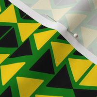 black and yellow triangles on green
