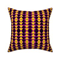 black and yellow triangles on purple
