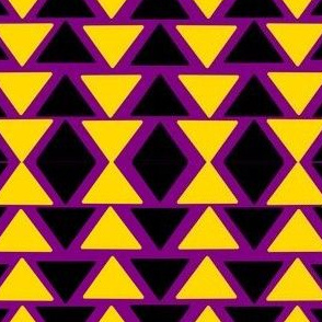 black and yellow triangles on purple
