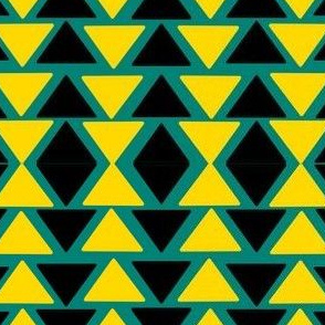 black and yellow triangles on teal