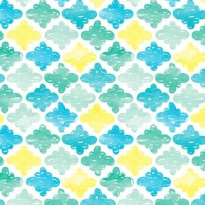 Geometric Clouds | Lemon and Blue Mix