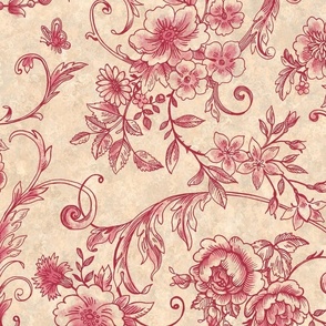 Rococo Toile  Red