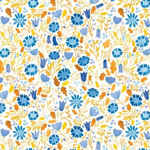 Busy Gouache Floral | Blue and White