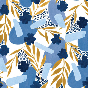 Abstract Jungle | Blue and White