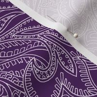 Paisley Lace Outline - aubergine and lilac