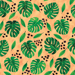 Green and Peach Monstera