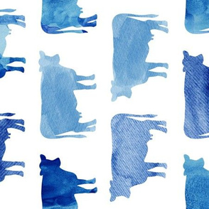 rotated blue watercolor cows