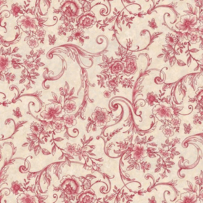 Rococo Toile  Red Petite