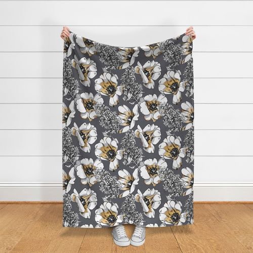 Grey Floral Print - 100432