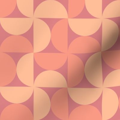 Retro geometrics peach fuzz salmon orange