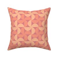 Retro geometrics peach fuzz salmon orange