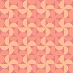 Retro geometrics peach fuzz salmon orange