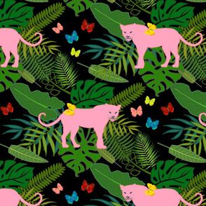 Pink Panthers in Paradise - black, medium/large 