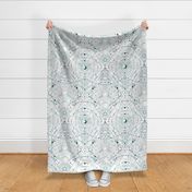 extra large - multidimensional Space travel -white with teal