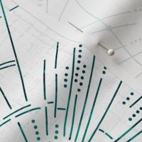 extra large - multidimensional Space travel -white with teal