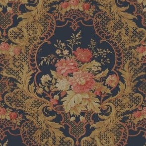 French Bouquet Wallpaper Slate