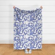 Baroque Decorative Indigo Floral Design-100462