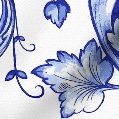 Baroque Decorative Indigo Floral Design-100462