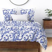 Baroque Decorative Indigo Floral Design-100462