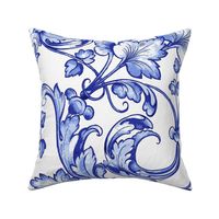 Baroque Decorative Indigo Floral Design-100462