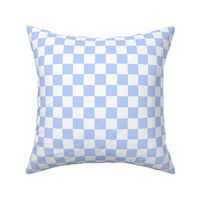 1” Classic Checkers, Cornflower Blue and White