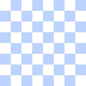 1” Classic Checkers, Cornflower Blue and White