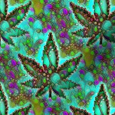  Trippy Cannabis Pot Leaf  