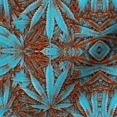 Cannabis Turquoise Red Stone Pot Leaf 