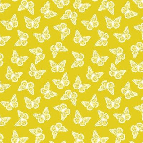 Yellow Butterflies Fabric, Wallpaper and Home Decor | Spoonflower