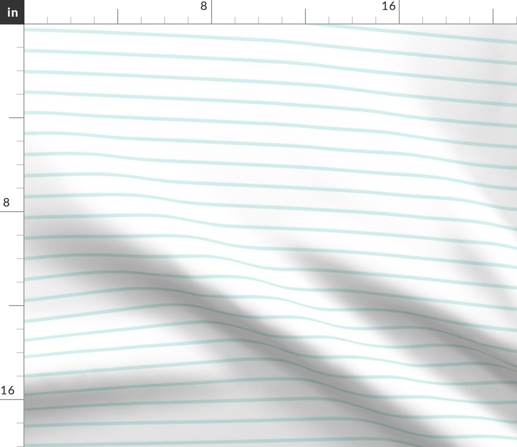 Narrow mint stripes on white - horizontal