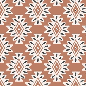 abstract aztec geometric - terracotta - regular