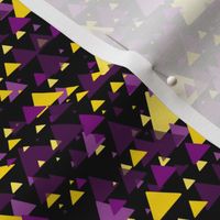 purple and yellow triangles on black