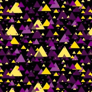 purple and yellow triangles on black
