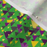 purple and yellow triangles on green