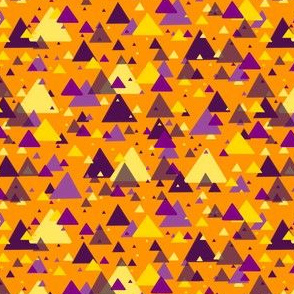 purple and yellow triangles on orange