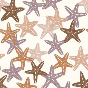 Starfish - mauve, rust, pink - summer beach nautical - C21