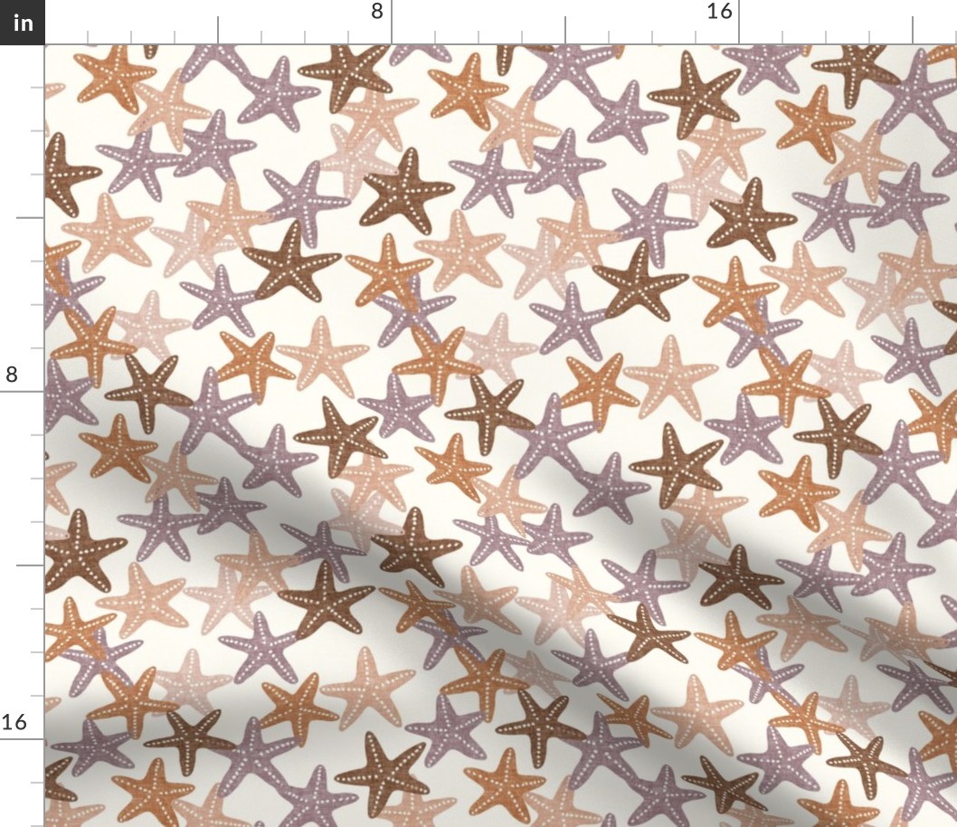 Starfish - mauve, rust, pink - summer beach nautical - C21