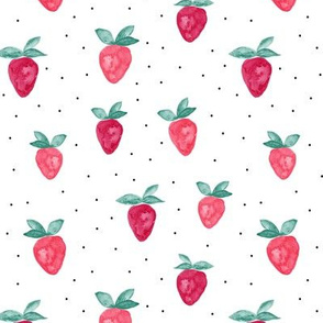 (1.5" scale) watercolor strawberries || dots bold C21
